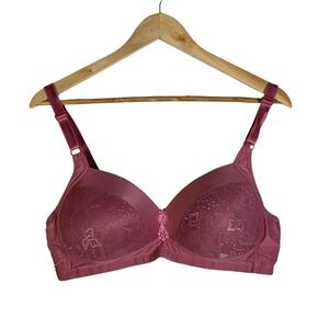 Prima Valentina Rose Lace Full Coverage Bra 42C Underwire Adjustable Straps